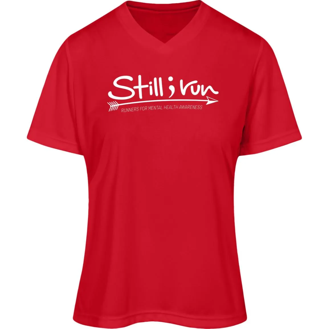 Still I Run Moisture Wicking V-Neck Tee