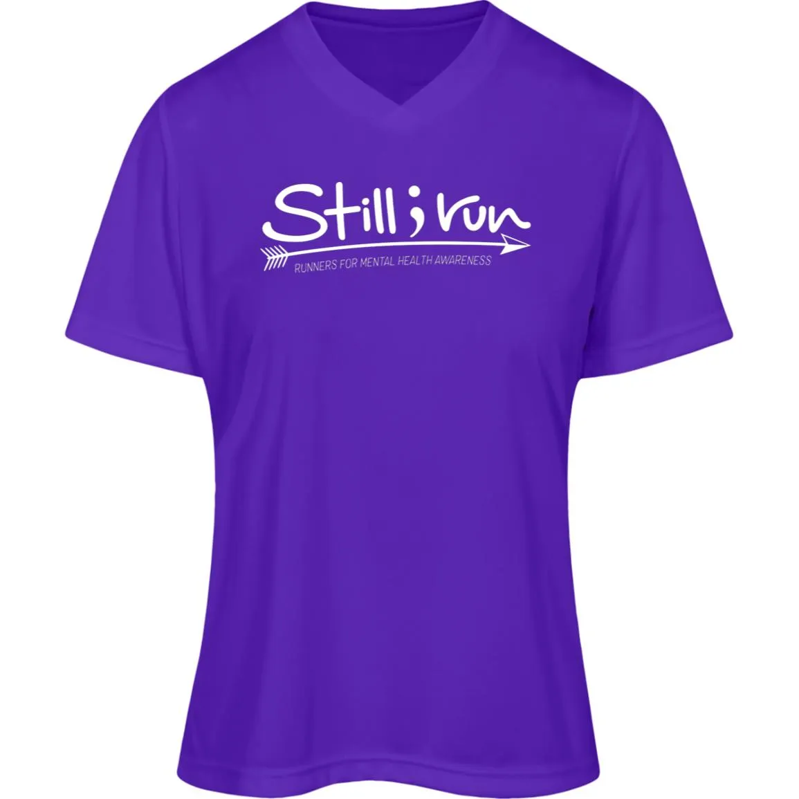 Still I Run Moisture Wicking V-Neck Tee