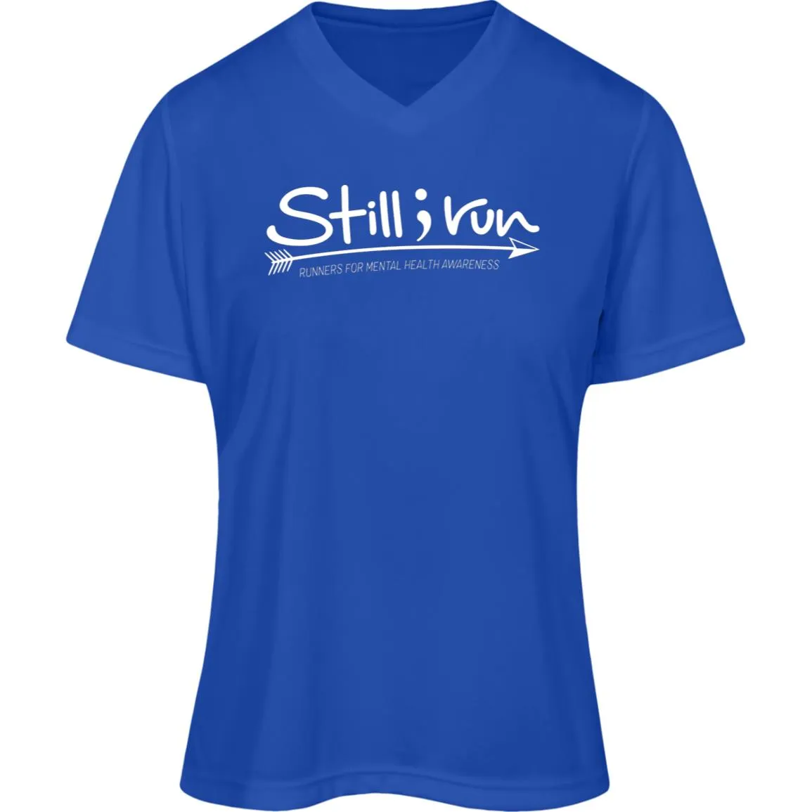 Still I Run Moisture Wicking V-Neck Tee