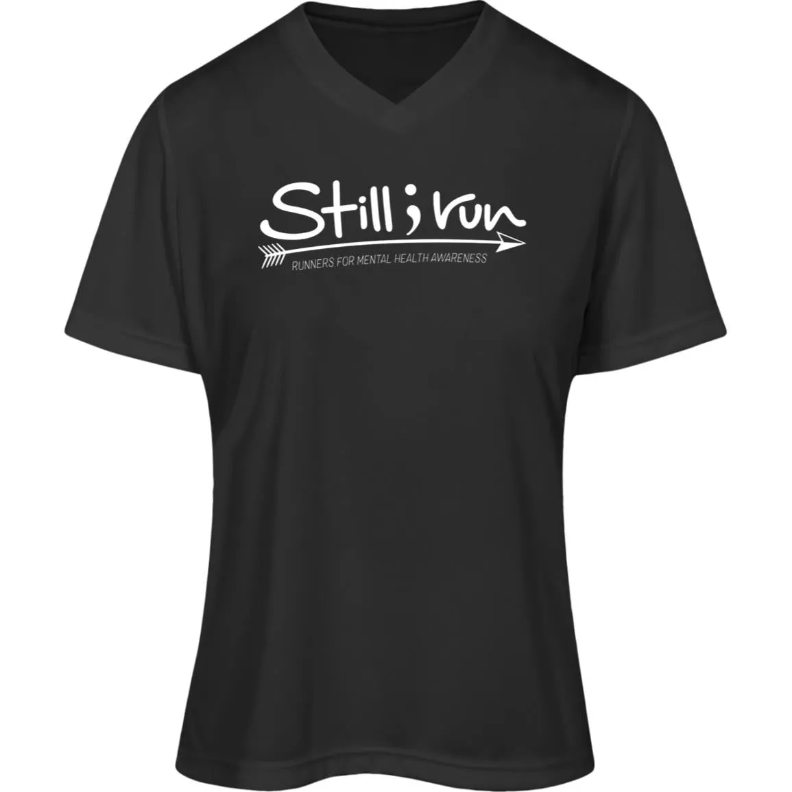 Still I Run Moisture Wicking V-Neck Tee