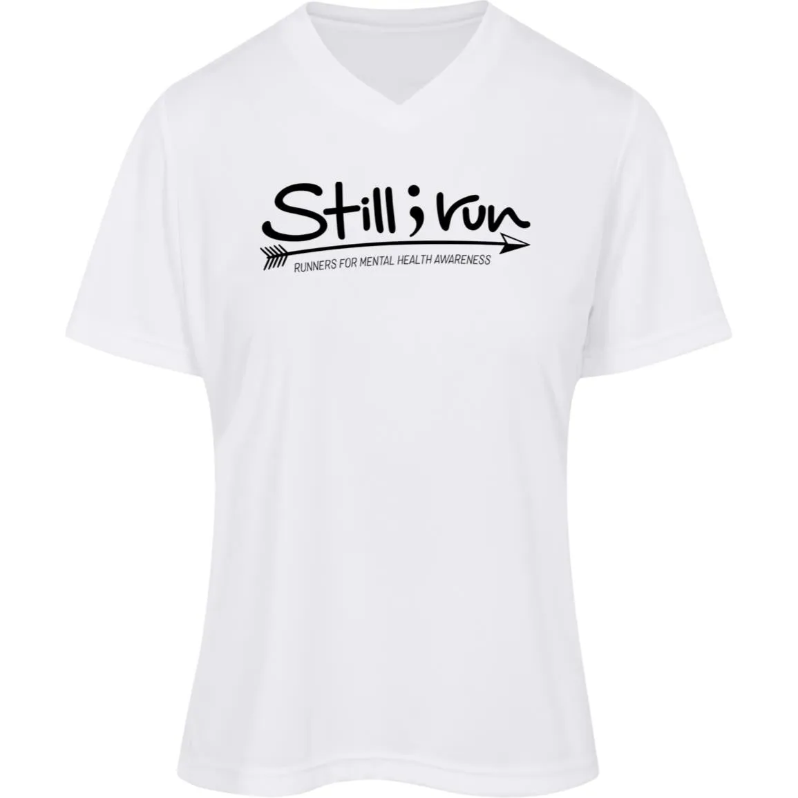 Still I Run Moisture Wicking V-Neck Tee