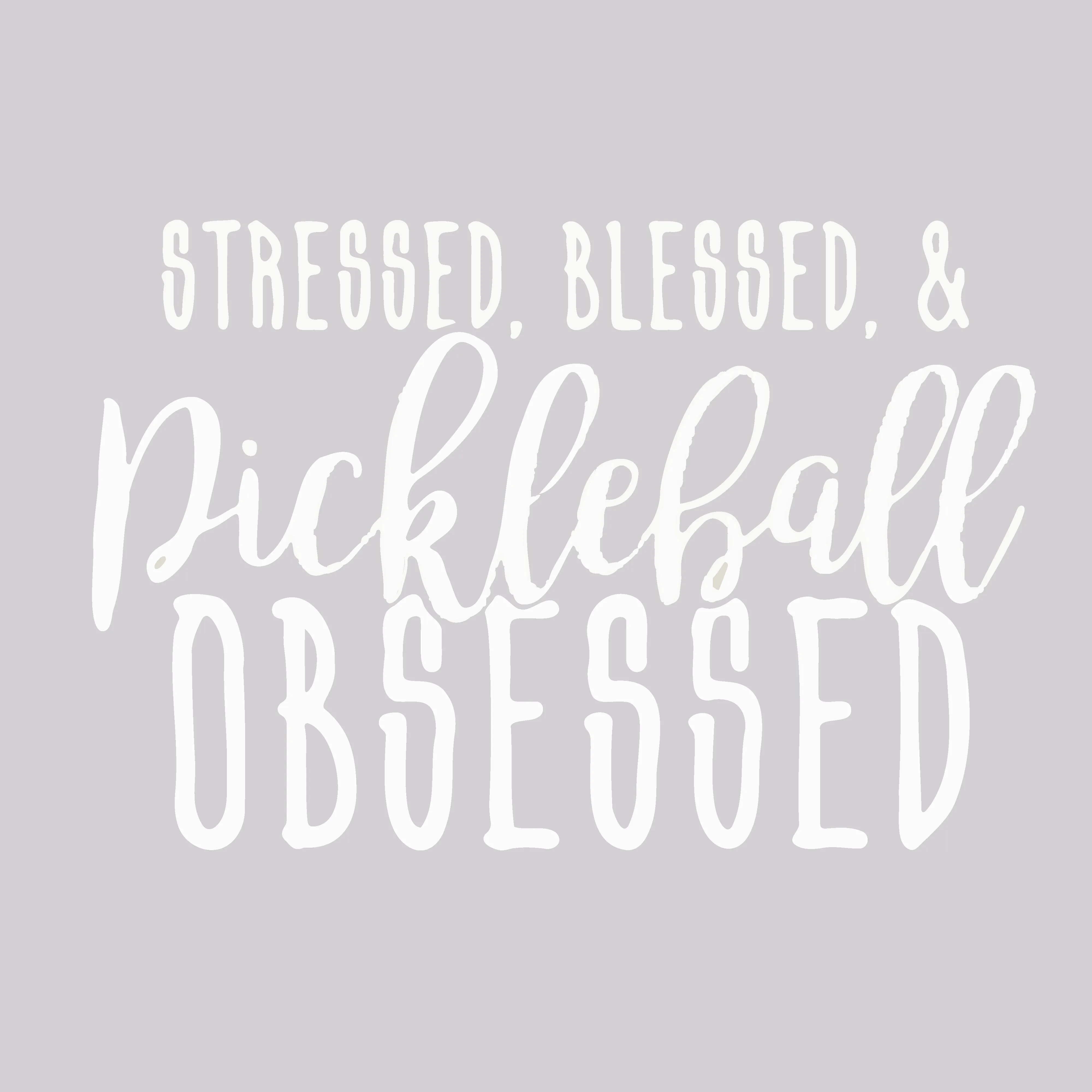 Stressed Blessed & Pickleball Obsessed | Youth Short Sleeve Pickleball Shirts | 100% Polyester