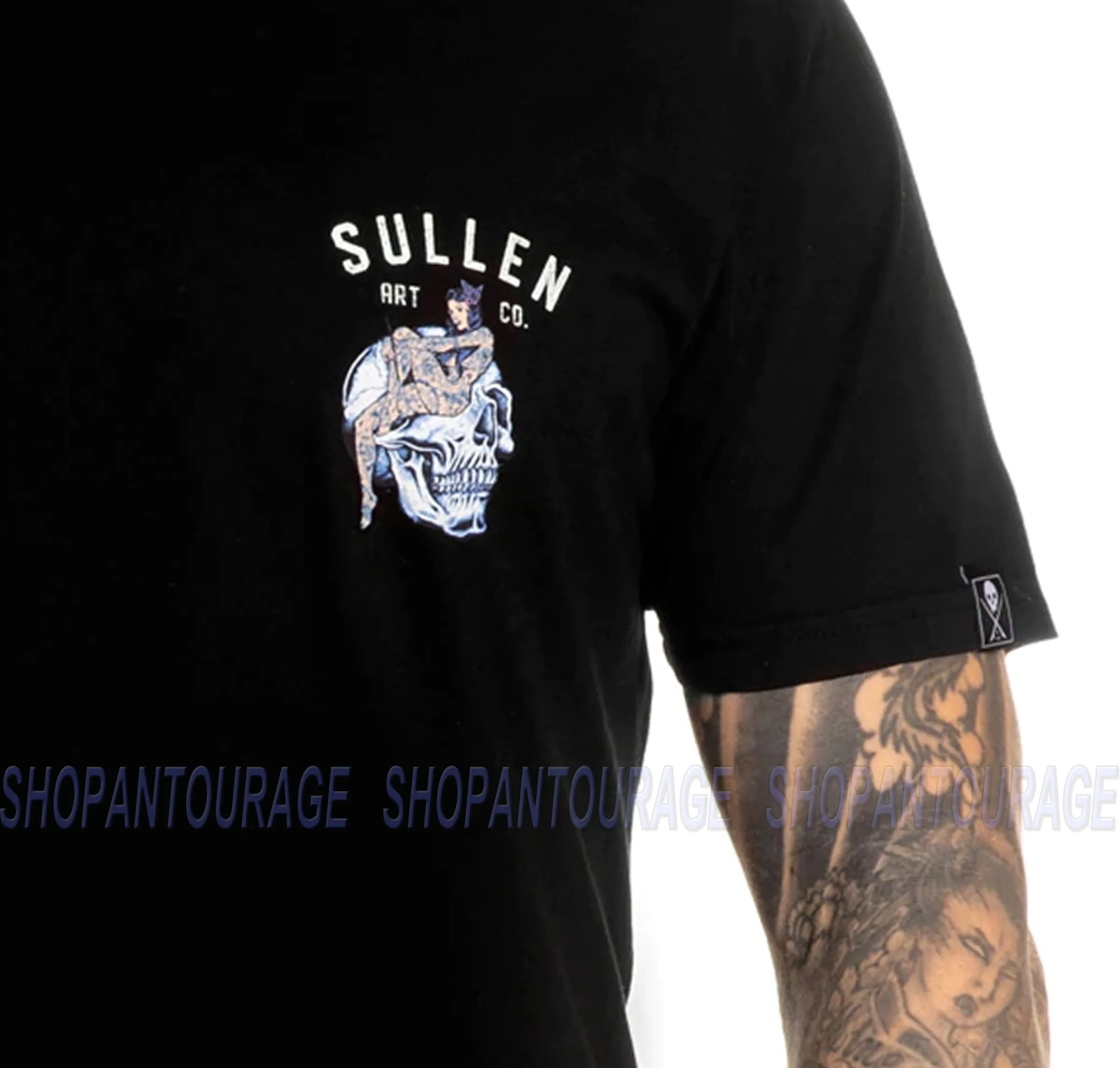Sullen Academy Black SCM4304 Short Sleeve Graphic Tattoo T-shirt For Men