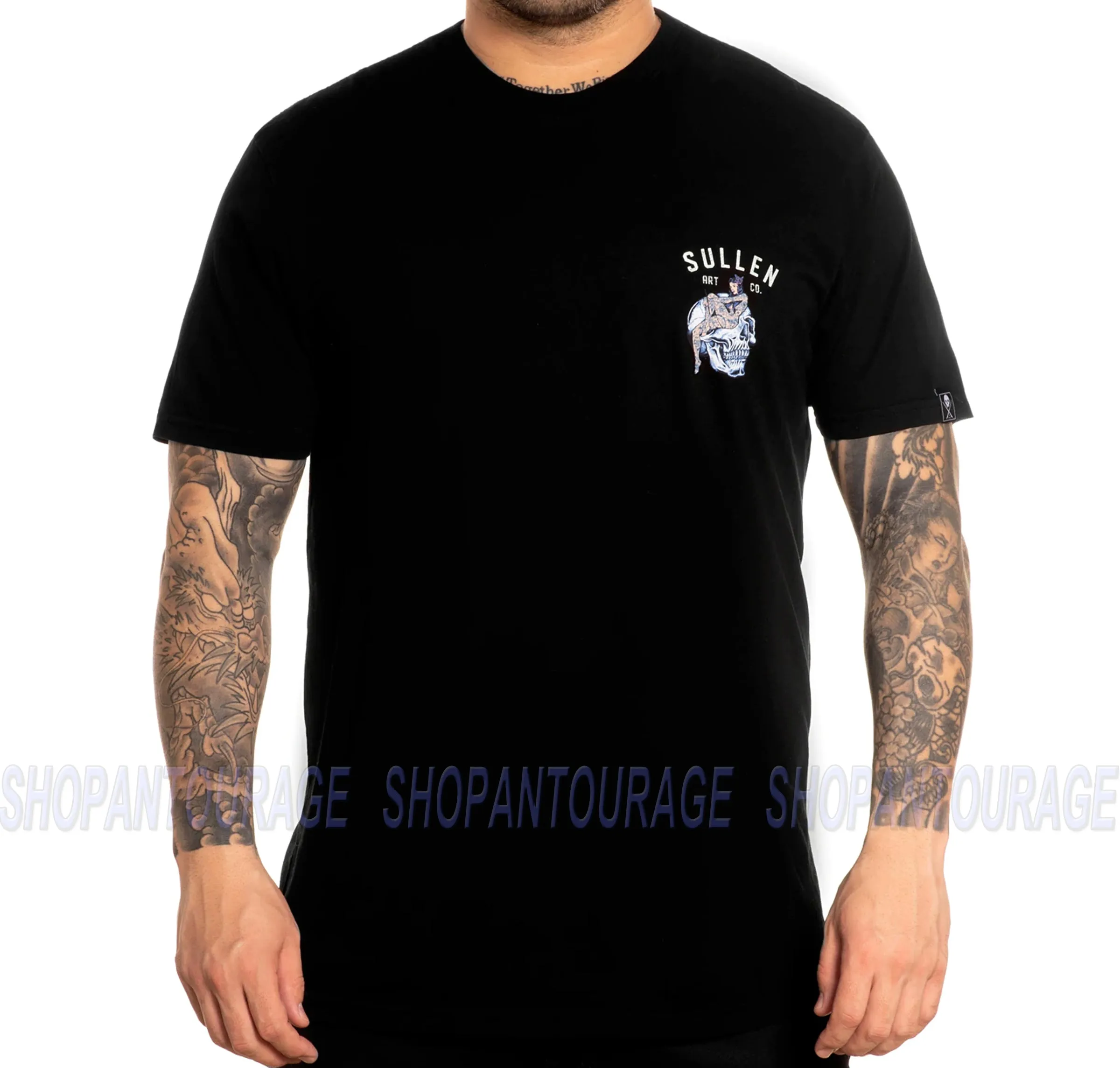 Sullen Academy Black SCM4304 Short Sleeve Graphic Tattoo T-shirt For Men