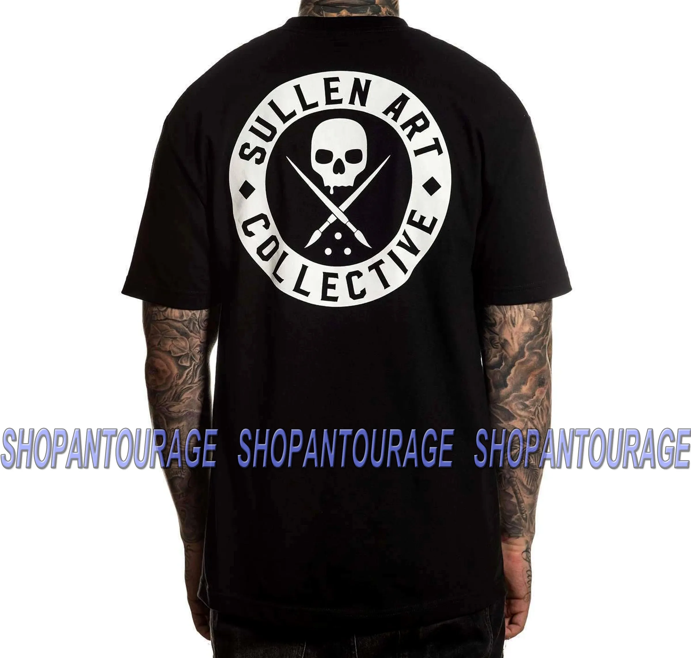 Sullen Art Collective Classic Black SCM3008 Short Sleeve Graphic Tattoo Skull T-shirt For Men