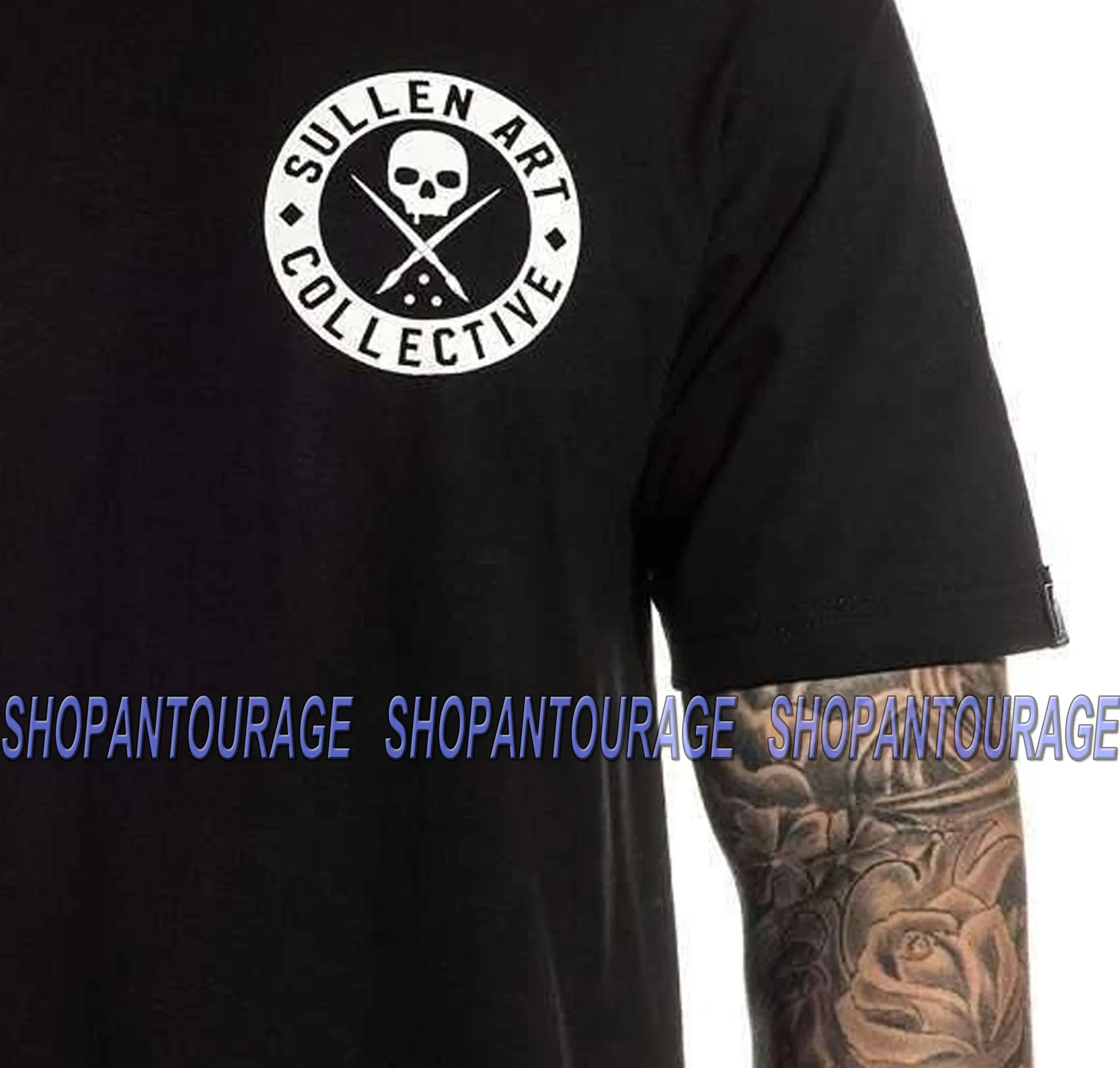 Sullen Art Collective Classic Black SCM3008 Short Sleeve Graphic Tattoo Skull T-shirt For Men