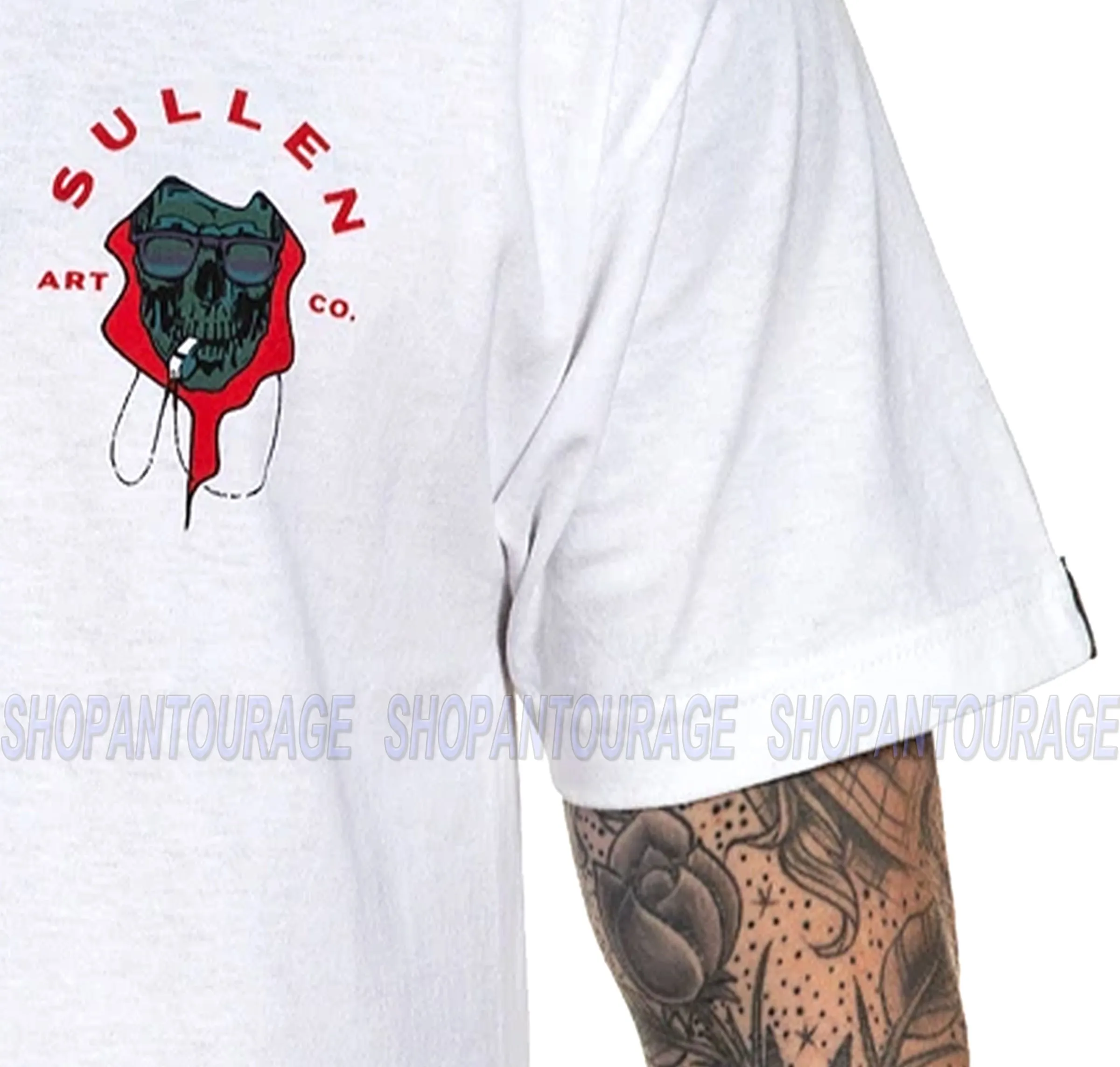 Sullen Art Collective No Running White SCM3654 New Standard Short Sleeve T-shirt for Men
