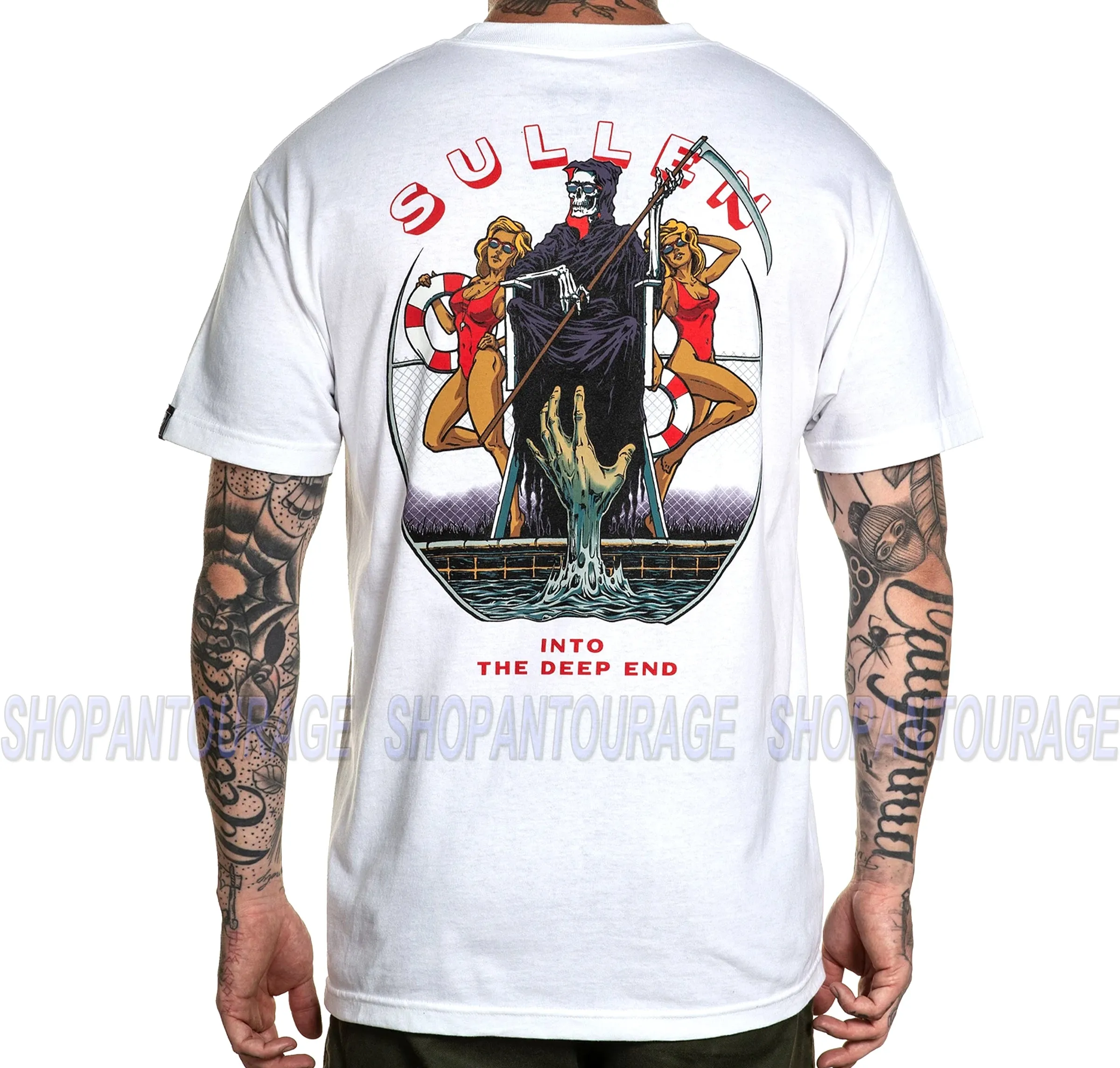 Sullen Art Collective No Running White SCM3654 New Standard Short Sleeve T-shirt for Men