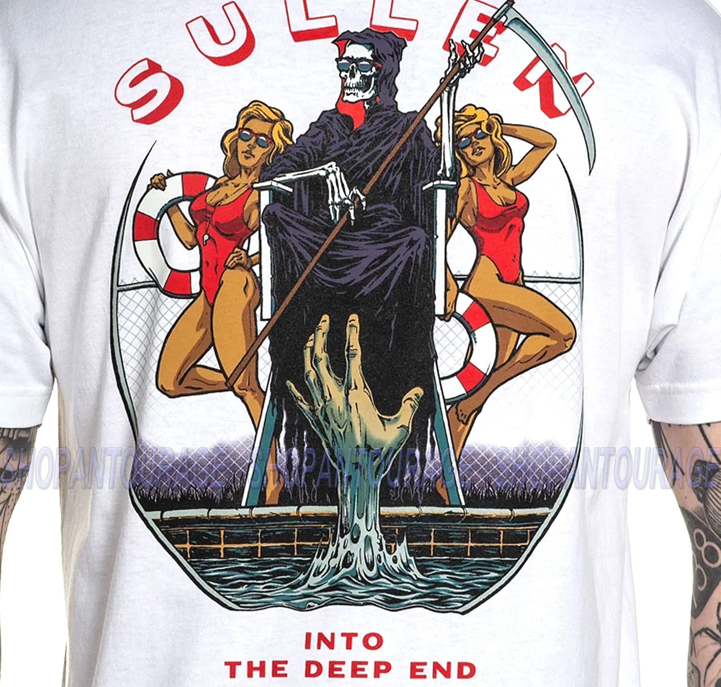 Sullen Art Collective No Running White SCM3654 New Standard Short Sleeve T-shirt for Men