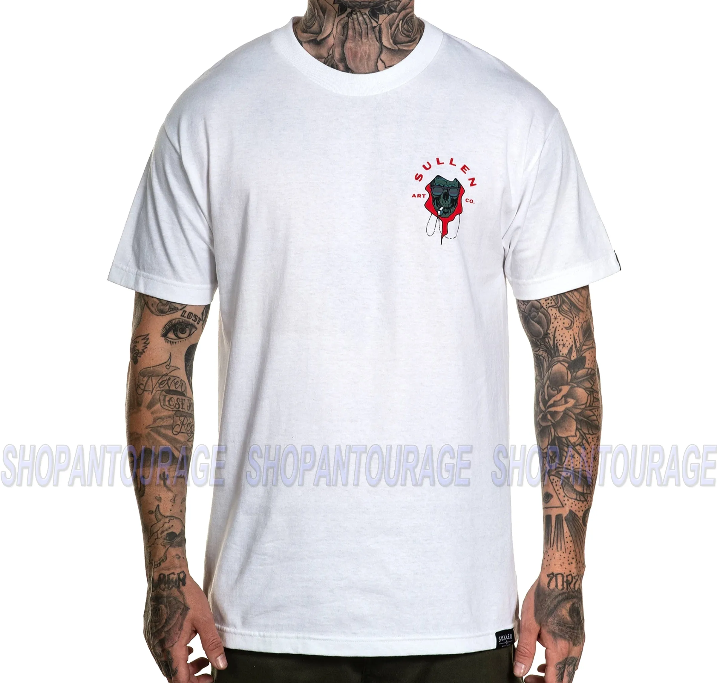 Sullen Art Collective No Running White SCM3654 New Standard Short Sleeve T-shirt for Men