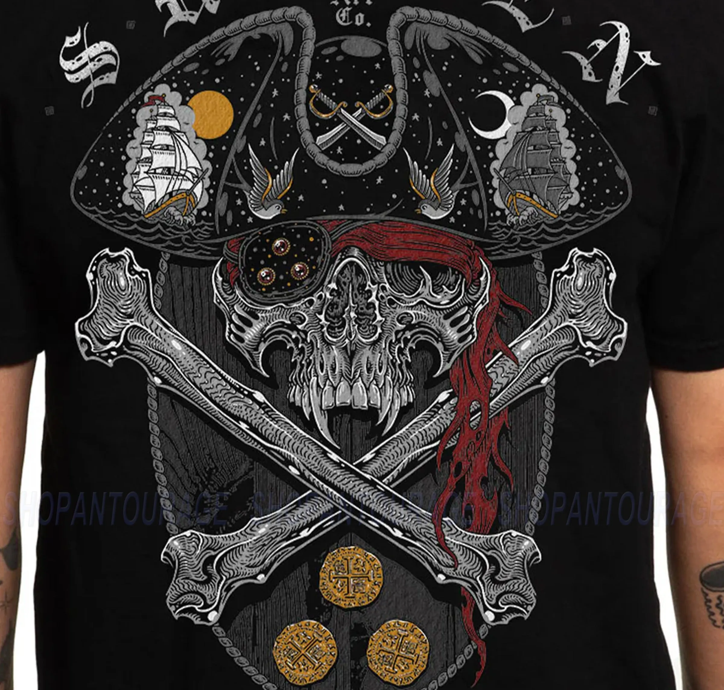 Sullen Art Collective Pirate Badge Standard SCM6161 Short Sleeve Men`s T-shirt