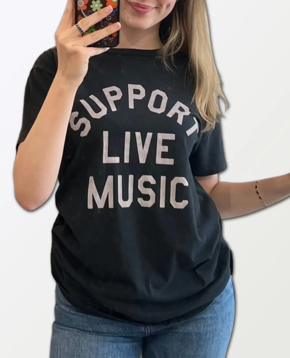 Support Live Music Vintage Unisex Tee