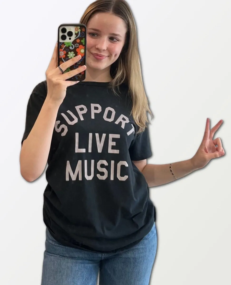 Support Live Music Vintage Unisex Tee