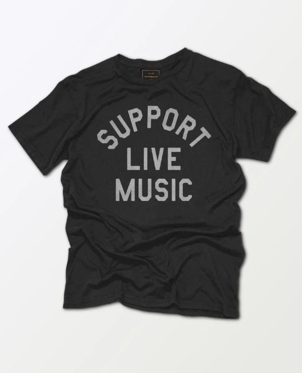 Support Live Music Vintage Unisex Tee