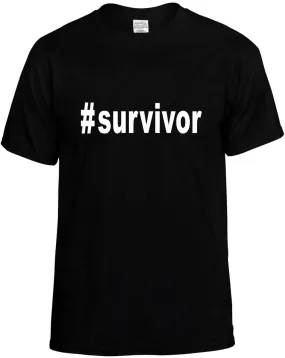 #Survivor Hashtag Unisex T-Shirt Novelty Graphic Tee Shirt