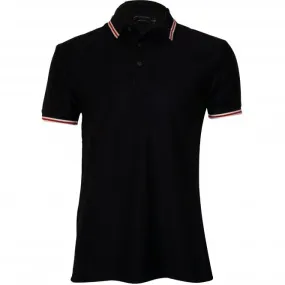 Textured Contrasting Stripe Polo Shirt, Navy