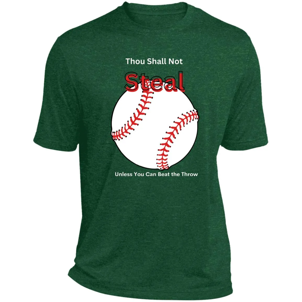 Thou Shall Not Steal White CLOSEOUT -- Heather Performance Tee