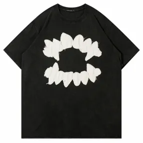 'Vamp' Distressed Cotton T-Shirt