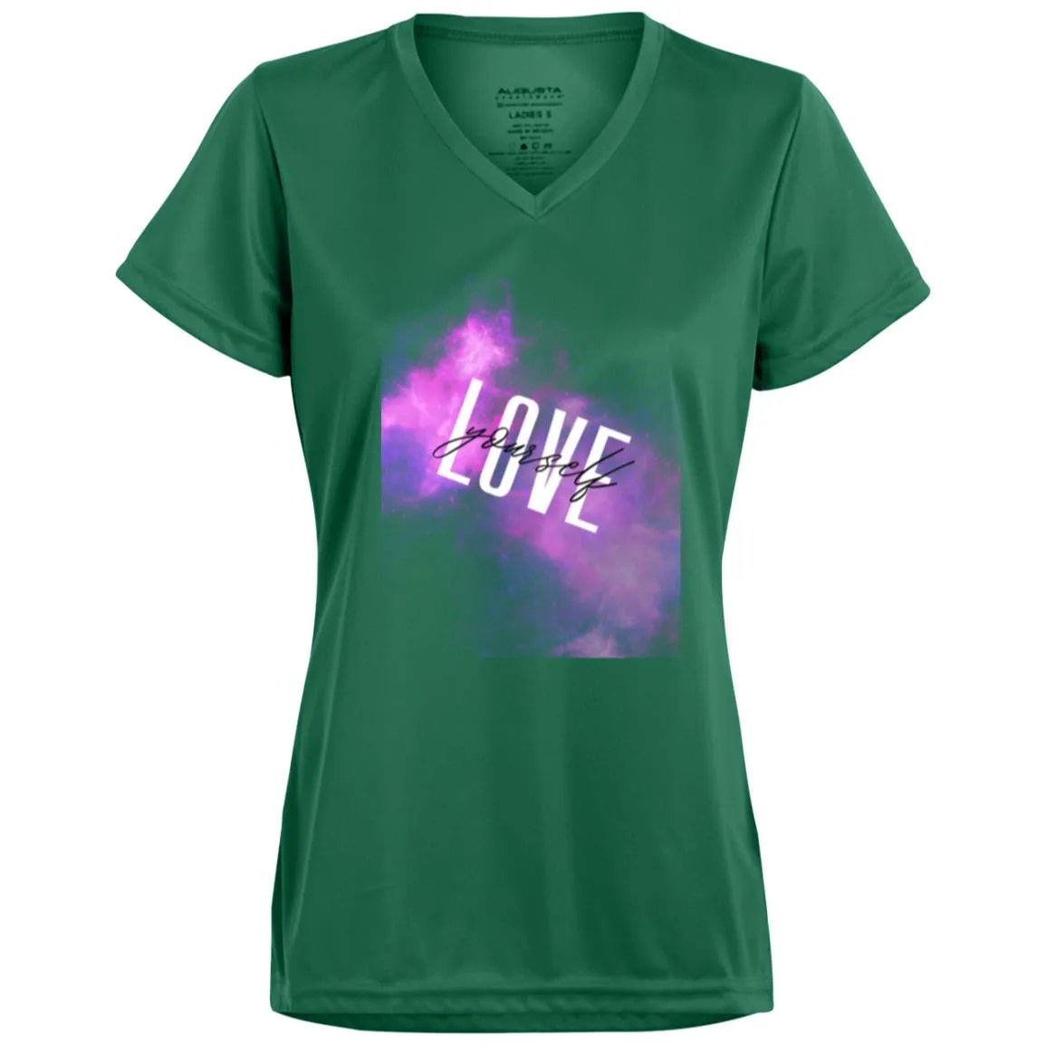 White Love yourself 1790 Ladies’ Moisture-Wicking V-Neck Tee