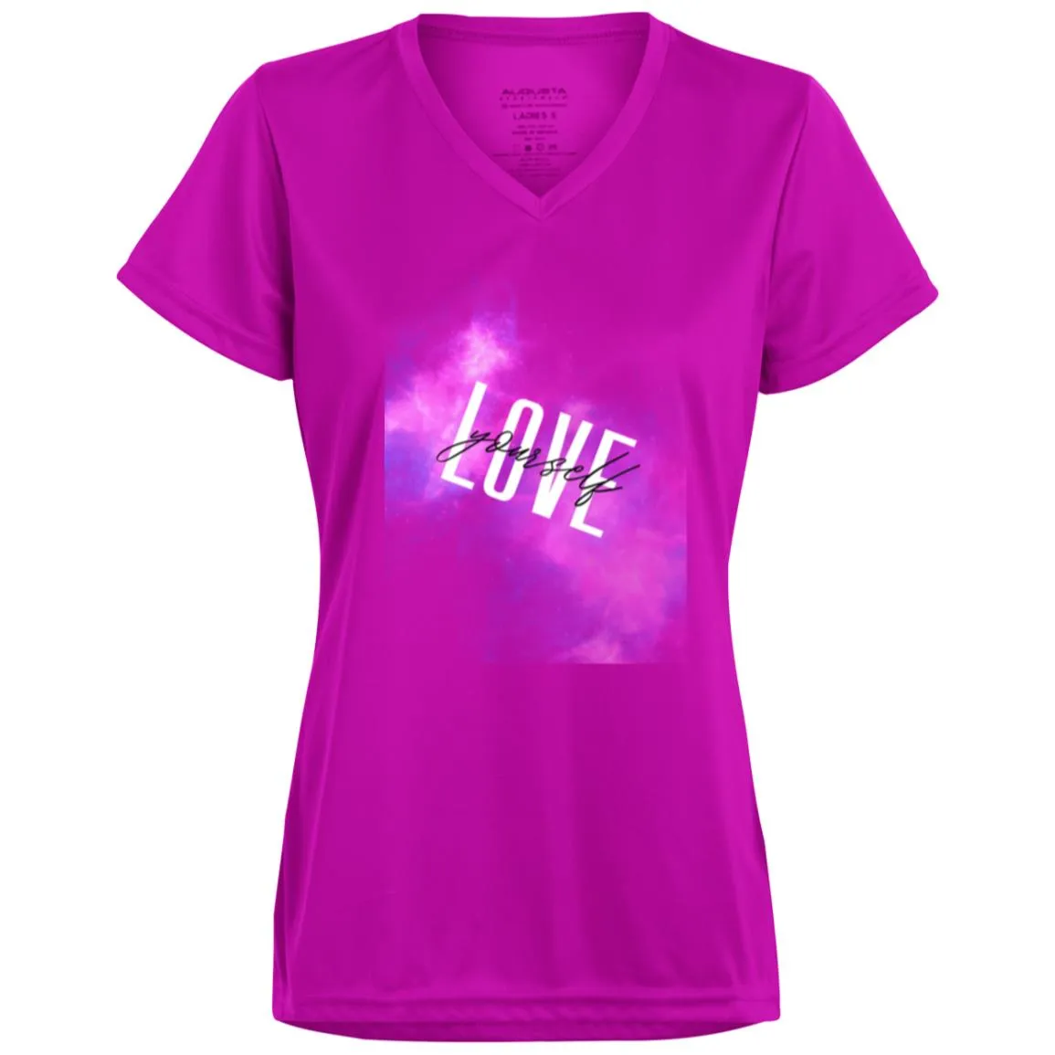 White Love yourself 1790 Ladies’ Moisture-Wicking V-Neck Tee