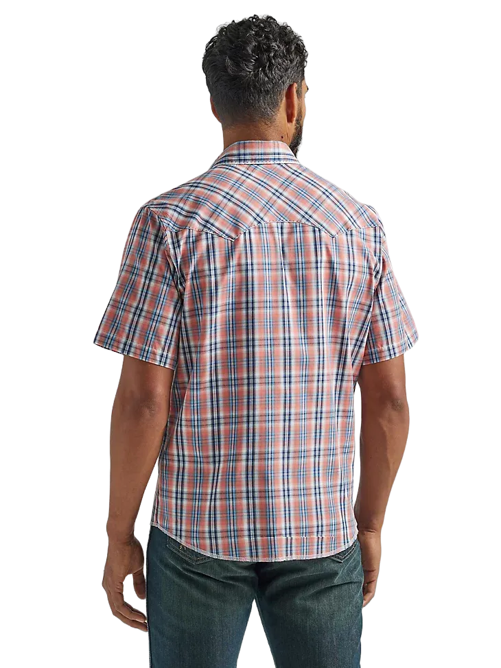 Wrangler Men's Western Plaid Multi Blue Shirt - Big
