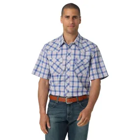 Wrangler | Retro Blue Plaid SS Snap Shirt